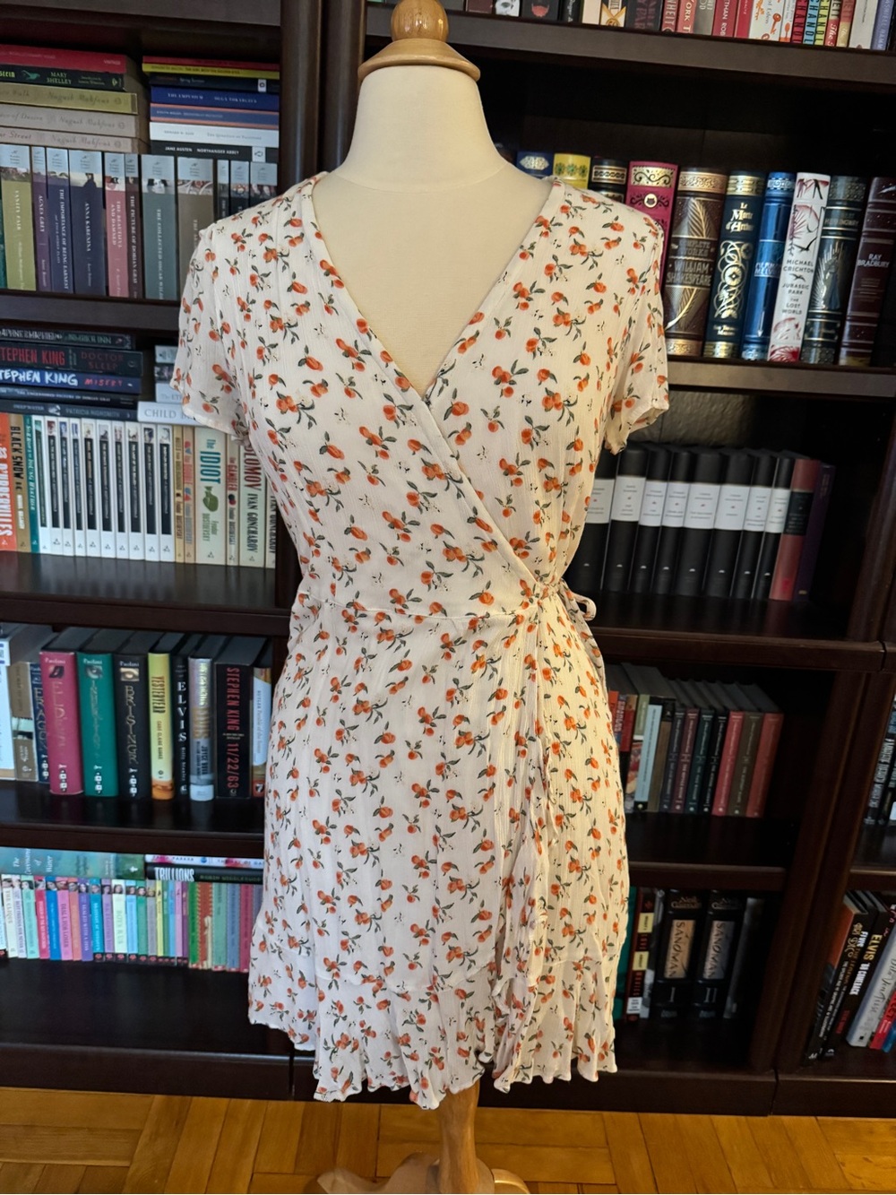 Abercrombie & Fitch Peach Print Wrap Dress